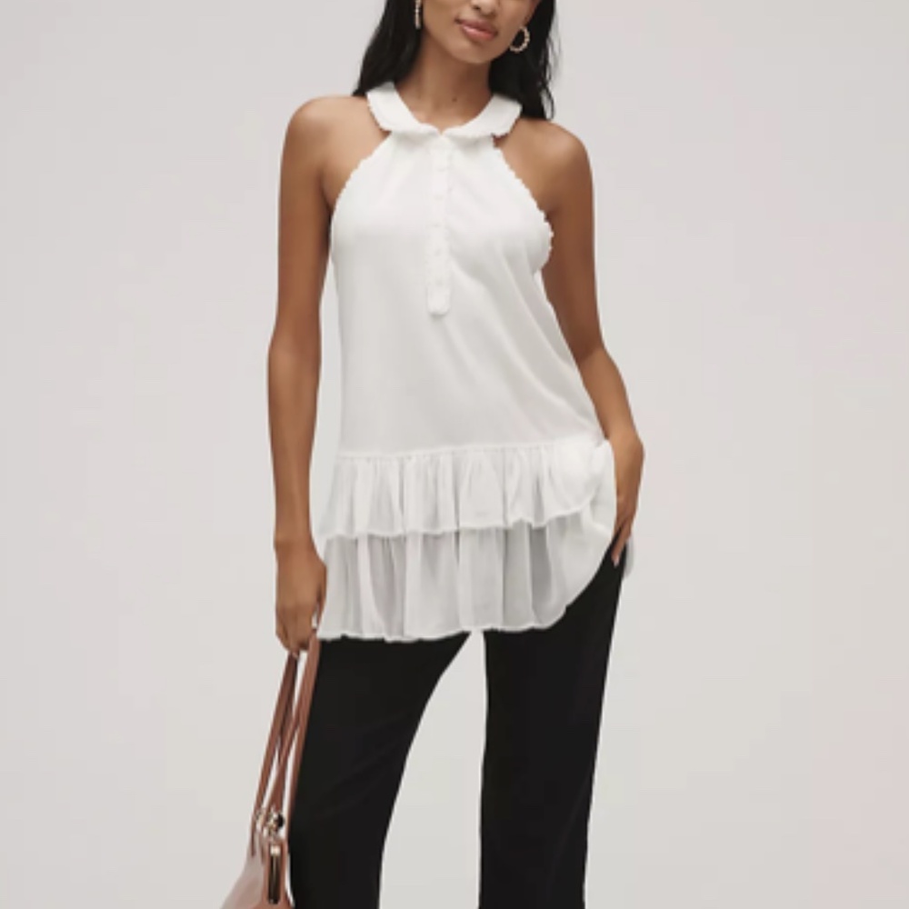 🆕 Maeve Collared Halter Ruffled Tunic - Picture 3 of 14